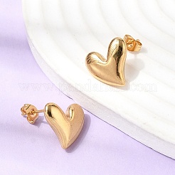 304 Stainless Steel Heart Pendant Necklaces & Bracelets & Stud Earrings Sets&nbsp;SJEW-P008-01G