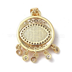 Lampwork Evil Eye Pendants with Colorful Cubic Zirconia&nbsp;ZIRC-L102-14G-04