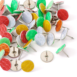 50Pcs Plastic Flat Round Drawing Pins&nbsp;AJEW-TADJ0001-02