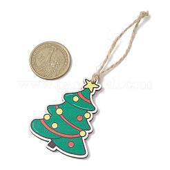 Christmas Theme Wood Teardrop/Christmas Tree  Pendant Decorations&nbsp;HJEW-JM02525