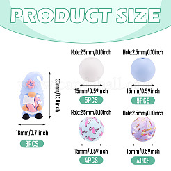 21Pcs 5 Styles Food Grade Eco-Friendly Silicone Beads&nbsp;FIND-TA0010-86A