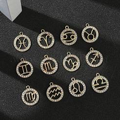 12Pcs 12 Styles Zinc Alloy Crystal Rhinestone Pendants&nbsp;FIND-YW0010-43