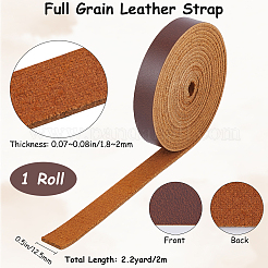 2M Flat AB Grade Cowhide Leather Cord&nbsp;AJEW-WH0479-73C-01