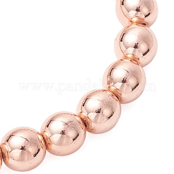 3Pcs Electroplate Non-magnetic Synthetic Hematite Round Beads Stretch Bracelets for Women&nbsp;BJEW-JB11944