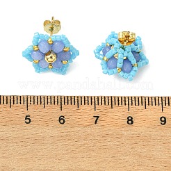 Natural Malaysia Jade Stud Earrings&nbsp;EJEW-MZ00742-02