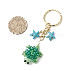 Glass and Synthetic Turquoise Turtle keychains&nbsp;KEYC-MZ00040-04