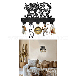 Wood & Iron Wall Mounted Hangers&nbsp;HJEW-WH0055-217