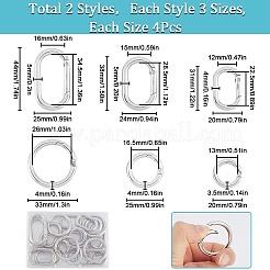 24Pcs 6 Styles Zinc Alloy Spring Gate Rings&nbsp;FIND-SP0001-11