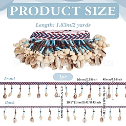 2Yards Polyester Fringe Lace Ribbon&nbsp;OCOR-PH0006-46