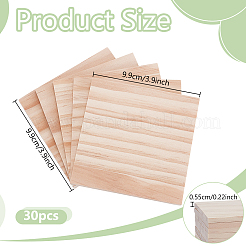 30Pcs Unfinished Wood Square Board for Wood Carving&nbsp;DIY-GO0003-07