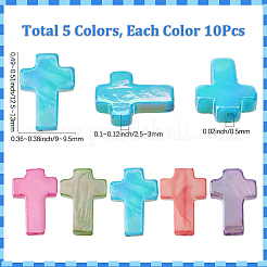 50Pcs 5 Colors Natural Freshwater Shell Beads Strands&nbsp;SHEL-SC0001-67