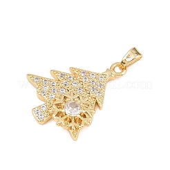 Brass Micro Pave Cubic Zirconia Pendants&nbsp;KK-I385-01G