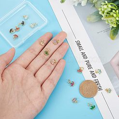16Pcs 8 Colors Brass Cubic Zirconia Charms&nbsp;FIND-FH0003-78