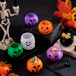 12Pcs Halloween Plastic Candy Bucket Ornament&nbsp;DJEW-WH0028-008