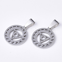 Non-Tarnish Chakra Theme 201 Stainless Steel Pendants&nbsp;STAS-N089-53P