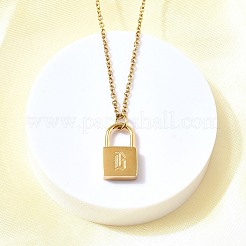 304 Stainless Steel Rolo Chain Pendant Necklaces&nbsp;NJEW-S444-01G-02