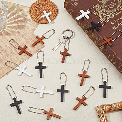 90Pcs 3 Colors Wood Pendant Decorations&nbsp;HJEW-DC00040