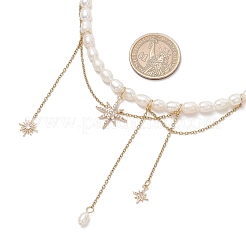 Natural Cultured Freshwater Pearl Rice Beaded Necklaces&nbsp;NJEW-JN05224