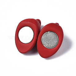 Spray Painted Alloy Magnetic Clasps with Loops&nbsp;PALLOY-T080-19A-07-NR