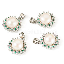 4Pcs Natural Pearl Pendants&nbsp;PALLOY-TAC0182