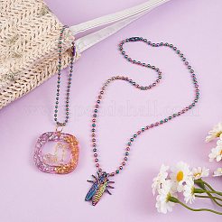 5M Rainbow Color 304 Stainless Steel Ball Chains&nbsp;STAS-SZ0002-22A