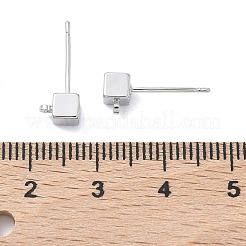 SHEGRACE Brass Cube Stud Earring Findings&nbsp;XGR0106P-121P