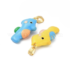 Brass Enamel Pendants&nbsp;KK-B158-03G