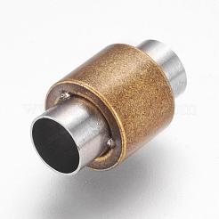 304 Stainless Steel Magnetic Clasps with Glue-in Ends&nbsp;STAS-F124-03AB