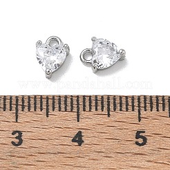 Brass Micro Pave Clear Cubic Zirconia Charms&nbsp;CU-CBA91C0-03P