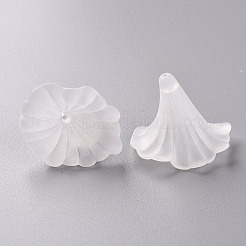 Transparent Frosted Acrylic Flower Beads&nbsp;X-BSF796