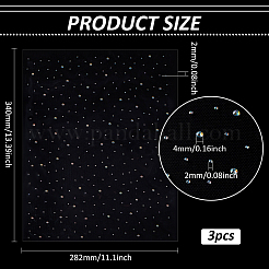 3Pcs Glitter Hotfix Rhinestone Sheet&nbsp;DIY-FG0007-44