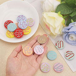 16Pcs 8 Colors Doughnut Food Grade Eco-Friendly Silicone Beads&nbsp;SIL-CA0002-64