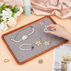 Rectangle Wooden with Velvet Jewelry Trays&nbsp;ODIS-WH0038-29
