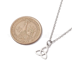 Non-Tarnish Trinity Knot/Triquetra 304 Stainless Steel Pendant Necklaces&nbsp;NJEW-JN04882-02