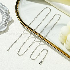 2mm Rack Plating Brass Rolo Chain Necklaces for Women Men&nbsp;MAK-L044-15P