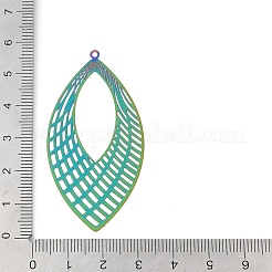 201 Stainless Steel Etched Metal Embellishments Big Pendants&nbsp;STAS-Z079-03RC
