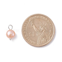 Natural Cultured Freshwater Pearl Charms&nbsp;X-PALLOY-JF01099-02