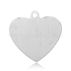 Tarnish Resistant 201 Stainless Steel Heart Stamping Blank Tag Pendants&nbsp;STAS-J018-01P
