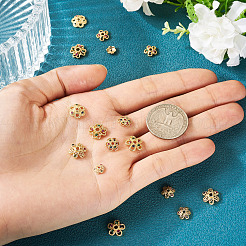 16Pcs 8 Styles Brass Micro Pave Cubic Zirconia Bead Caps&nbsp;ZIRC-TA0001-23G