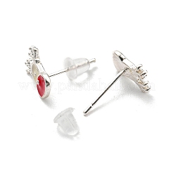 Christmas Theme Brass Stud Earrings&nbsp;LS-EJEW-D062-01I-S