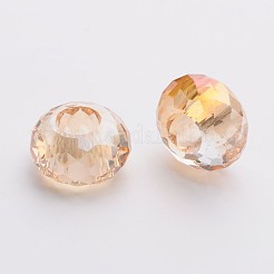 98 Faceted Electroplated Glass European Beads&nbsp;X-GPDL-F003-M
