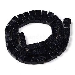 Synthetic Blue Goldstone Beads Strands&nbsp;G-T139-6x6-18B