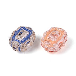 Picasso Baking Paint and Golden Metal Enlaced Glass Beads&nbsp;DGLA-T004-48M