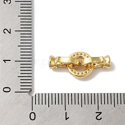 Rack Plating Brass Micro Pave Clear Cubic Zirconia Fold Over Clasps&nbsp;KK-A222-04C-G