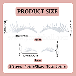 8 Pairs 2 Styles Eyelash Shape Waterproof PVC Picture Stickers&nbsp;DIY-HY0003-05B