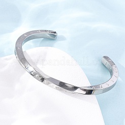 304 Stainless Steel Cuff Bangles for Men Women&nbsp;BJEW-D361-04P
