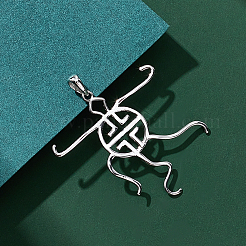 1Pc Rhodium Plated 925 Sterling Silver 5 Prongs Pendant Blank Cabochon Settings&nbsp;FIND-GO0001-75