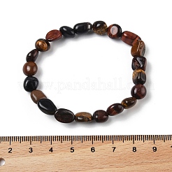 Natural Tiger Eye Bead Stretch Bracelets&nbsp;BJEW-K213-04