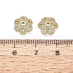Brass Micro Pave Clear Cubic Zirconia Bead Caps&nbsp;KK-Q071-16G-02