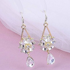 Zinc Alloy Crystal Rhinestone Dangle Earrings&nbsp;FS-WGC114E-01